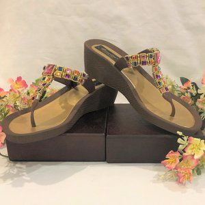 Like NEW!!! Gem Wedge Sandals